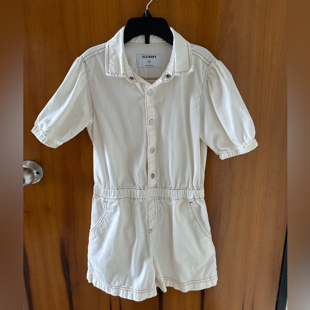 Old Navy Ivory Button-Up Romper